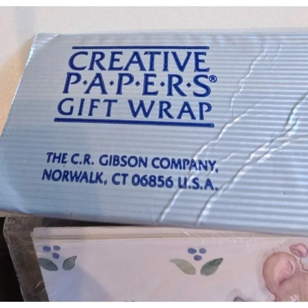 VTG 90s CR Gibson Cara Marks Mouse‎ Family Gift Wrap Flomo Bear Bag Deadstock